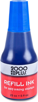 Find blue water-based custom re-fill ink for your Cosco 200 Plus, Ideal, Trodat, or Xstamper ClassiX model. Shop the EZ Custom Stamps store today.