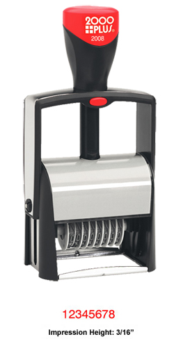 Looking for a stamp numberer? Choose the 2000 Plus Classic Line 2008 self-inking numberer. This eight band numbering machine is perfect for repeat stamping.