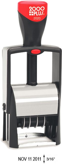Find a self-inking stamp dater on the EZ Custom Stamps store. This 2000 Plus Classic Line 2020 is a heavy duty stamper with 1 ink color and 12 years of use.
