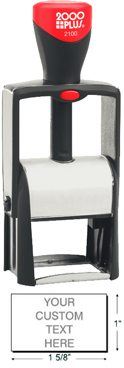 Find a self-inking stamp dater on the EZ Custom Stamps store. This 2000 Plus Classic Line 2100 features a rectangular steel frame with customizing up to 6 lines.