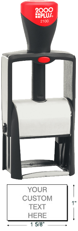 Find a self-inking stamp dater on the EZ Custom Stamps store. This 2000 Plus Classic Line 2100 features a rectangular steel frame with customizing up to 6 lines.