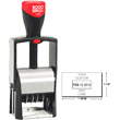 Find a self-inking stamp dater on the EZ Custom Stamps store. This 2000 Plus Classic Line 2360 is a heavy duty stamper with 1 ink color and 4 lines of customization.