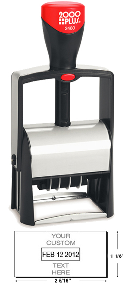 Looking for a self-inking stamp dater for the office? This rectangular 2000 Plus Classic Line 2460 dater comes in 1 ink color and includes up to 4 lines of customization.