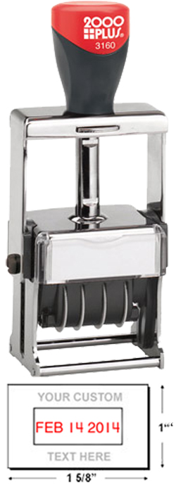 Looking for a self-inking stamp dater for the office? This rectangular 2000 Plus Classic Line 3160 dater comes in 2 ink colors and includes up to 4 lines of customization.