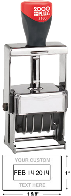 Looking for a self-inking stamp dater for the office? This rectangular 2000 Plus Classic Line 3160 dater comes in 1 ink color and includes up to 4 lines of customization.
