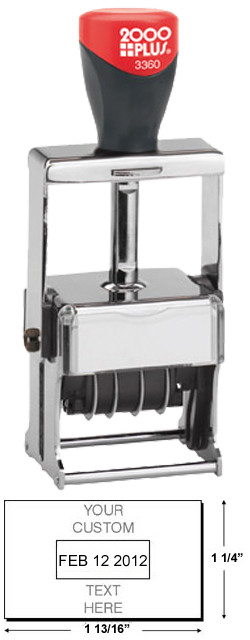 Looking for a self-inking stamp dater for the office? This rectangular 2000 Plus Classic Line 3360 dater includes up to 4 lines of customization.