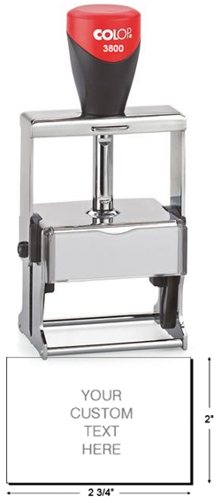 Looking for a self-inking stamp dater for the office? This rectangular 2000 Plus Classic Line 3800 dater includes up to 10 lines of customization.