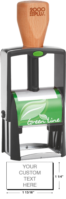 This ecofriendly stamp dater is perfect for the office! The 2000 Plus Green Line 2300 model is self-inking and features 1 ink color for heavy duty stamping use.