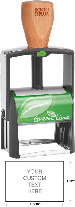 Looking for a custom ecofriendly self-inking stamp dater? Shop 8 line, 1 color, 2000 plus Green Line 2600 Self-inking stamp dater here!