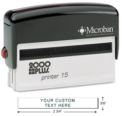 Looking for a custom self-inking signature stamp maker? Shop this 2 line 2000 Plus stamp maker perfect for the workplace or home office.