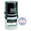 Need round self-inking stamp daters? Shop the Cosco 2000 Plus R40 2 color round self-inking stamp dater with 6 lines of customization at the EZ Custom Stamps Store.