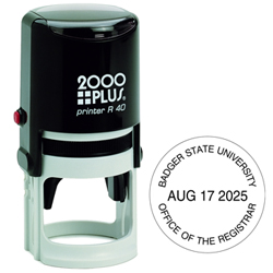 Need round self-inking stamp daters? Shop the Cosco 2000 Plus R40 one color round self-inking stamp dater with 6 lines of customization at the EZ Custom Stamps Store.