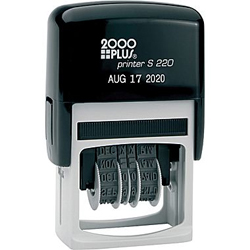 Need self-inking stamp daters? Shop our 2000 Plus S220 non customizable date only rectangular self-inking stamp dater at the EZ Custom Stamps Store.