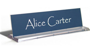 Looking for custom desk signs? Shop our 2" X 8" designer custom desk signs with acrylic clear base at the EZ Custom Stamps Store.