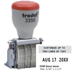 Looking for stamp daters? Purchase this Trodat self-inking rectangular stamp dater with up to 2 lines of customization at the EZ Custom Stamps Store.