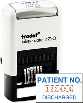 Looking for numbering stamp daters? Check out our Trodat Printy self-inking 6-band numbering stamp dater with customizable top and bottom at the EZ Custom Stamps Store.