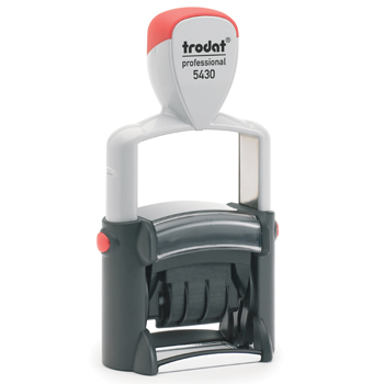Need self-inking stamps? Check out our Trodat Professional 5430 round self-inking stamp with 1 ink color and up to 4 lines of customization at the EZ Custom Stamps Store.