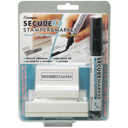 This combo kit includes one large Xstamper pre-inked secure privacy stamp and one security marker to help you prevent identify theft and unlawful use of your sensitive information.