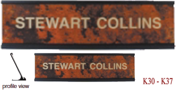 Looking for custom desk name plates? Shop our 2" X 10" custom desk name plates that come with aluminum holders at the EZ Custom Stamps Store.