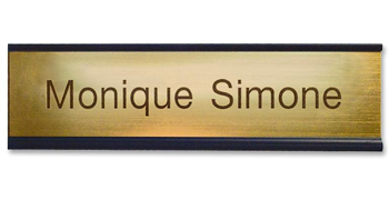 2 X 8 Custom Desk Name Plate Black Holder