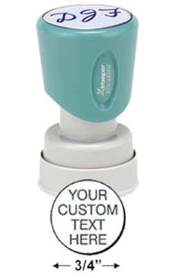 Shopping for a round pre-inked stamper? This Xstamper N48 model  provides customization up to three lines and comes with a lifetime guarantee.