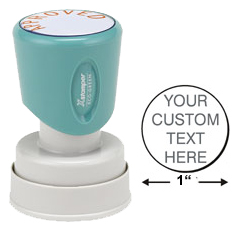 Shopping for a round pre-inked stamper? This Xstamper N51 model  provides customization up to five lines and comes with a lifetime guarantee.