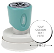 Shopping for a round pre-inked stamper? This Xstamper N53 model  provides customization up to seven lines and comes with a lifetime guarantee.
