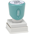 Shopping for a square pre-inked stamper? This Xstamper N56 model  provides customization up to eight lines and comes with a lifetime guarantee.