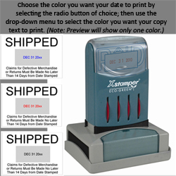 Looking for a rectangular stamp dater? This Xstamper N80 provides customization up to eight lines, comes in two ink colors, and makes date stamping effortless.