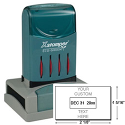 Looking for a rectangular stamp dater? This Xstamper N82 provides customization up to four lines, comes in one ink color, and makes date stamping effortless.