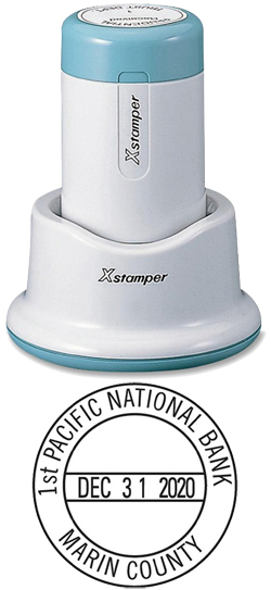 Looking for a round stamp dater? This Xstamper N85 provides customization up to four lines and makes date stamping effortless.