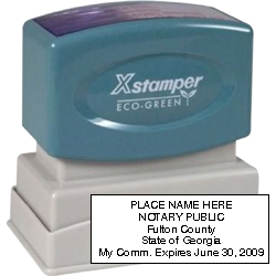 Shop for a Georgia Xstamper notary public seal on the EZ Custom Stamps store. This model produces a 7/8 inch x 2.25 inch stamp.