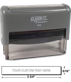 Looking for a rectangular stamp dater? This Xstamper ClassiX P05 model provides one line of customization and makes date stamping effortless.