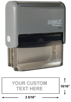 Looking for a rectangular stamper? This Xstamper ClassiX P09 model provides customization up to five lines and makes stamping effortless.