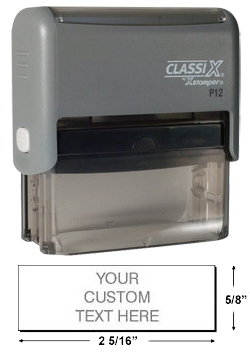 Looking for a rectangular stamper? This Xstamper ClassiX P12 model provides customization up to five lines and makes stamping effortless.