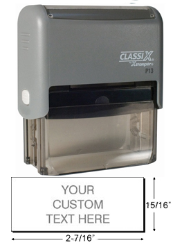 Looking for a rectangular stamper? This Xstamper ClassiX P13 model provides customization up to six lines and makes stamping effortless.