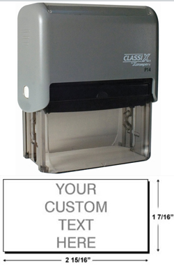 Looking for a rectangular stamper? This Xstamper ClassiX P14 model provides customization up to ten lines and makes stamping effortless.