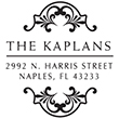 Looking for a custom monogram stamp? Shop this stylish stamp with baroque style border and details. Customize with your own text and color.