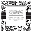 Looking for a custom monogram stamp? Buy this square stamp with a floral pattern background. Available with two areas for text and a color of choice.