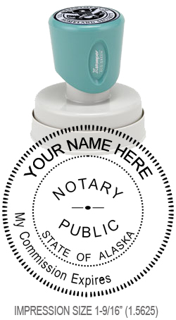 Looking for an Alaska notary stamp? This Xstamper round N53 model is eco-friendly with over 50% recycled content and carries a lifetime guarantee.