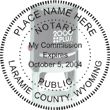 Looking for state notary stamps? Find the Cosco 2000 Plus self-inking Wyoming Notary Stamp at the EZ Custom Stamps Store.