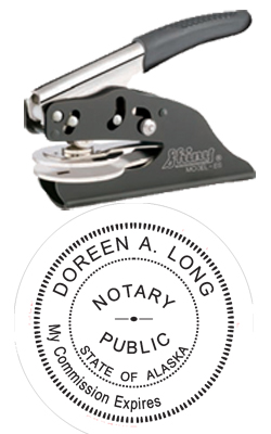 Looking for notary stamp embossers? Check out our Alaska public notary round stamp embosser at the EZ Custom Stamps Store.