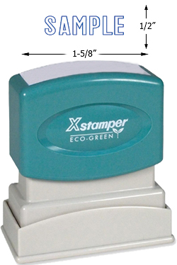 Need a "Sample" message stamper? Buy this pre-inked Xstamper model, a blue outlined stamp that's built for convenient office use.