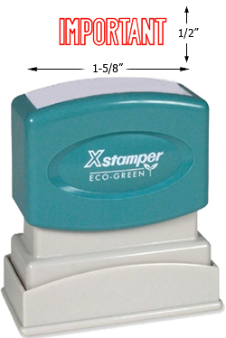 Need an "Important" message stamper? Buy this pre-inked Xstamper model 1007, a red outlined stamp designed for convenient office use.