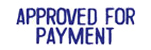 Looking for an "Approved for Payment" message stamper? Buy this pre-inked Xstamper model, a blue one-color stamp to identify, approve, and file office documents easily.