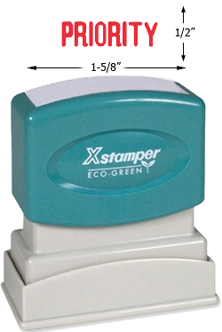 Need a "Priority" message stamper? Buy this pre-inked Xstamper model 1033, a red one-color stamp that makes it clear your office paperwork needs attention.