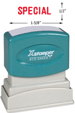 Need a "Special" message stamper? Buy this pre-inked Xstamper model 1035, a red one-color stamp that makes it easy to file office paperwork.