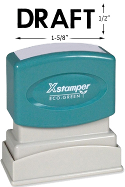 Need a "Draft" message stamper? Buy this pre-inked Xstamper model 1068, a black one-color stamp to sort office paperwork and documents.