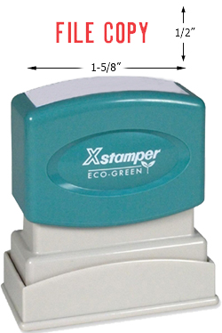 Need a "File Copy" message stamper? Buy this pre-inked Xstamper model 1071, a red one-color stamp to make sorting office documents easy.