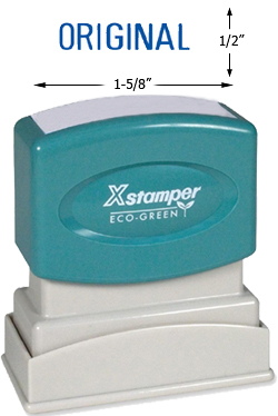 Need an "Original" message stamper? Buy this pre-inked Xstamper model 1111, a blue one-color stamp that makes sorting office paperwork easy.